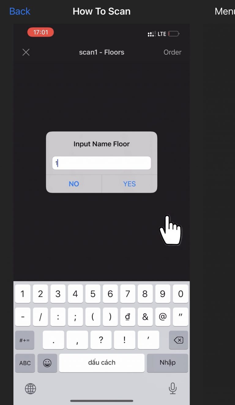 Scanning with “Scan Home” app Home3ds